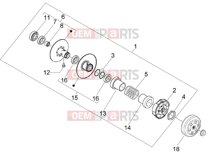PIAGGIO Fly 50 2T Engine » Driven pulley