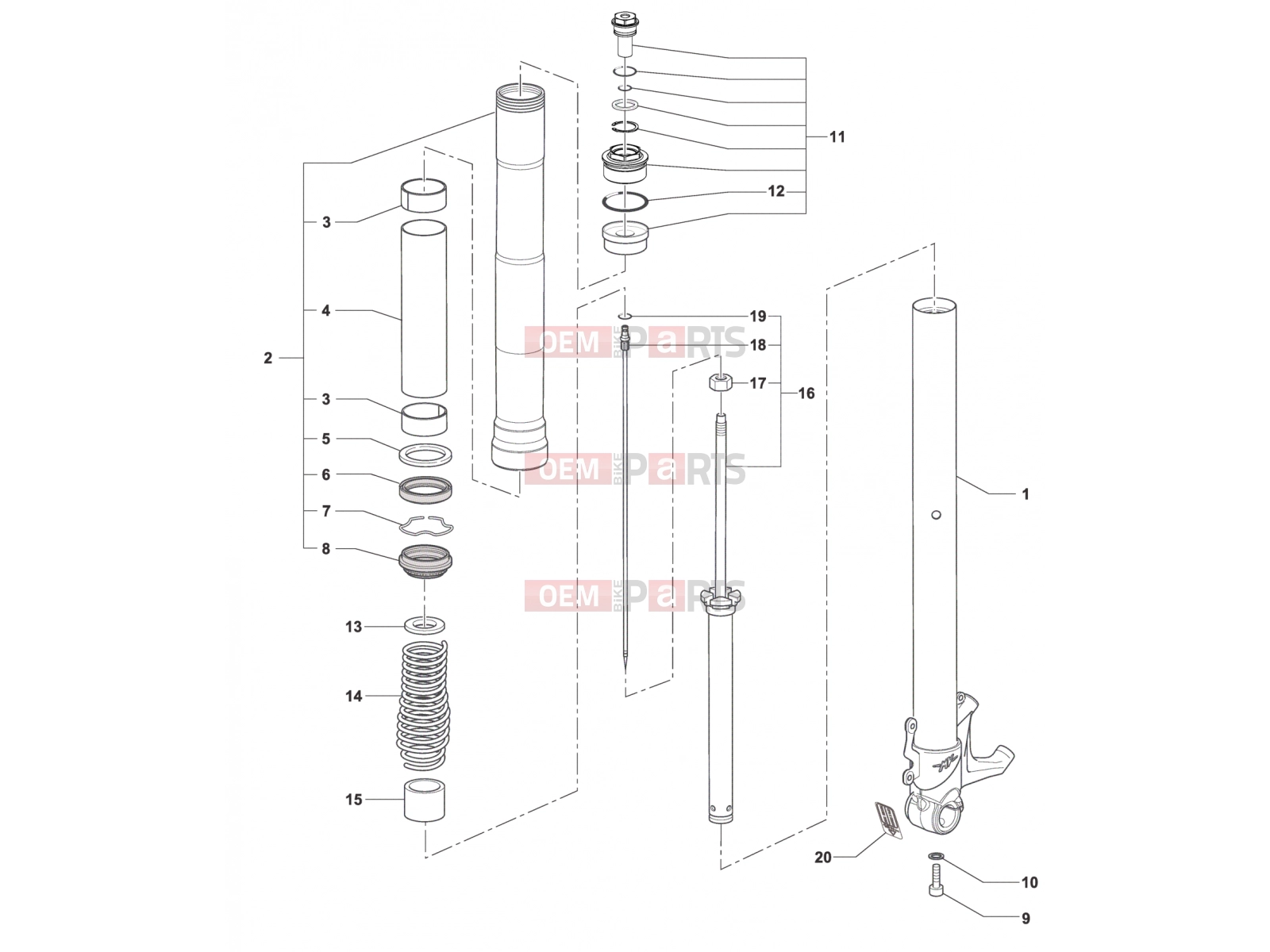 MV Agusta Dragster 800 RR Front Fork Left