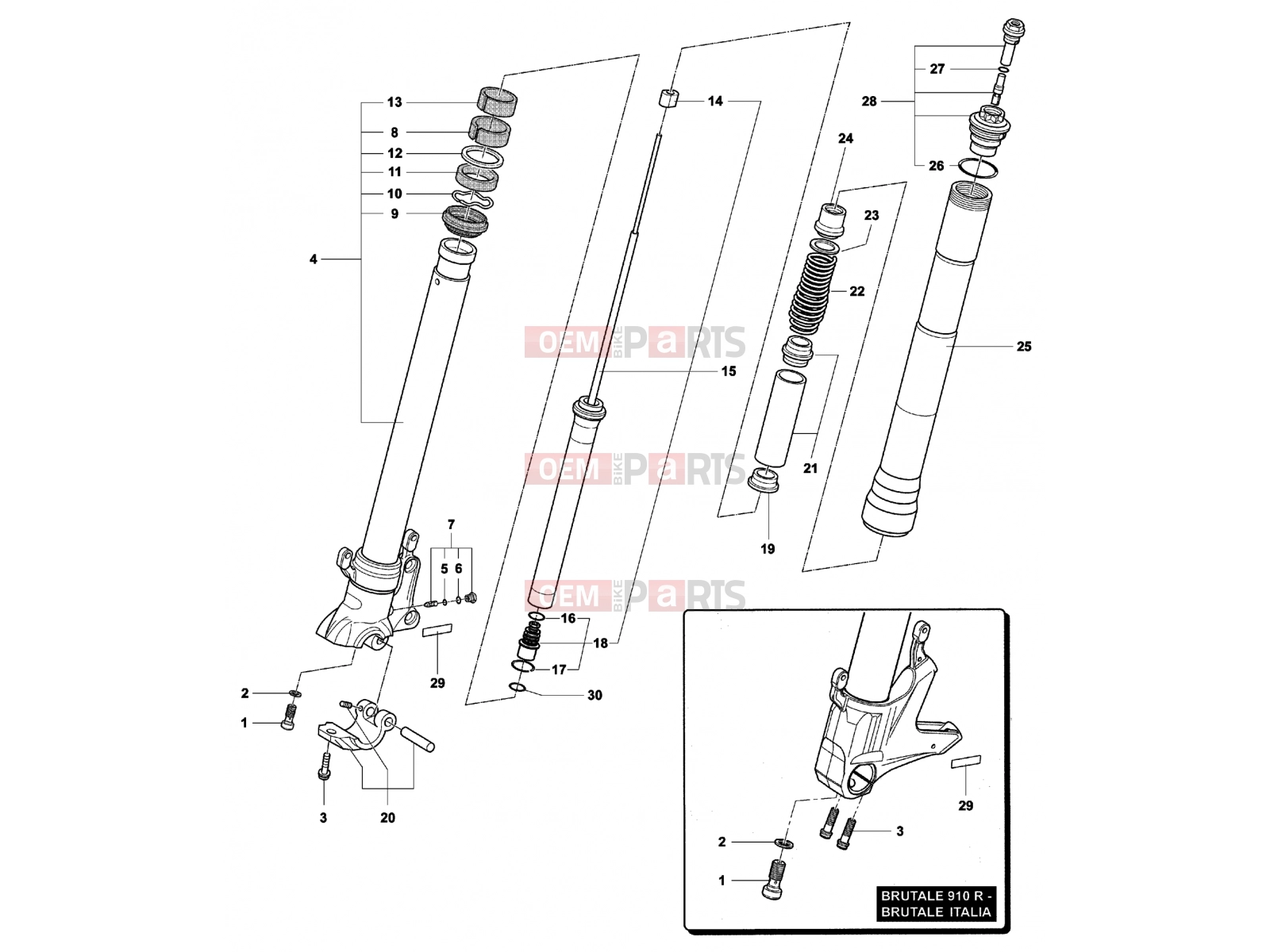 MV Agusta Brutale 910 S Front Fork Left