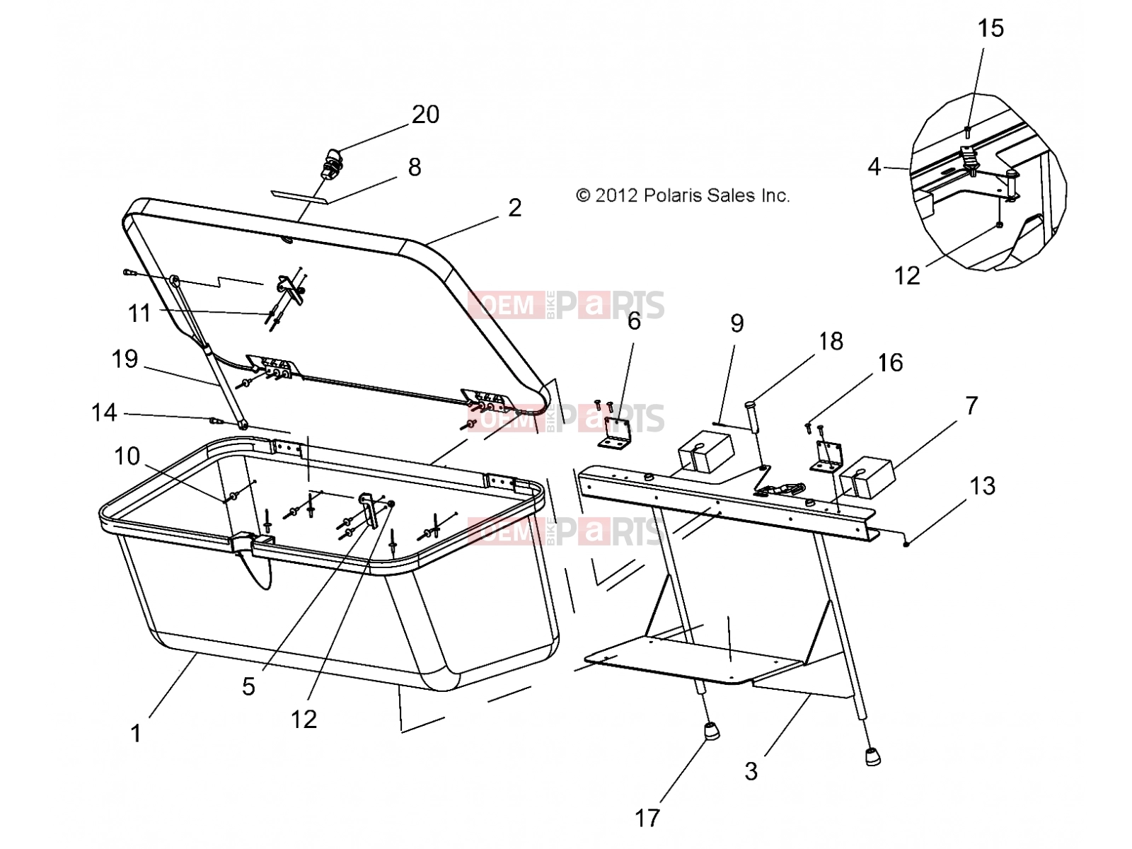 Polaris 2011 LEV GEM - e2/e4/e6/eS/eL/eLXD BODY | BODY, OPTIONS, TRUNKBACK - e2/e4/e6 (49GEMOPTIONS11TRUNKBACK)