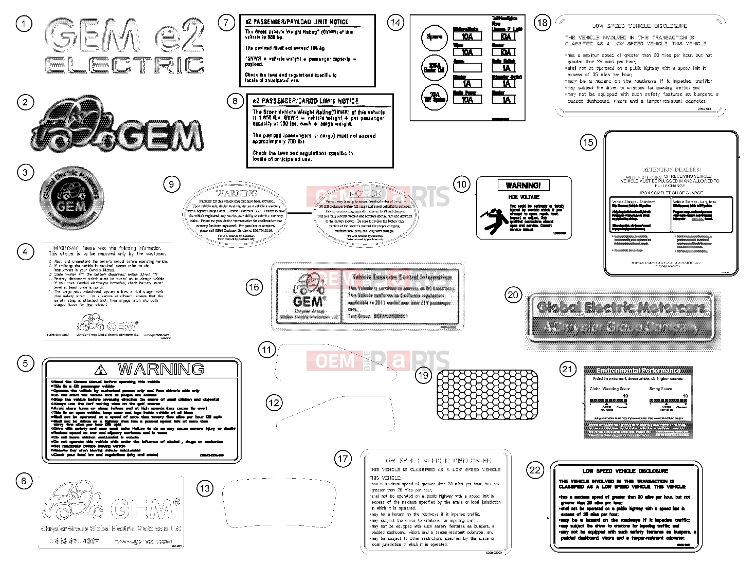 Polaris 2010 LEV GEM - E2/E4/E6/ES/EL/ELXD DECALS | DECALS, 2011 - e2 (49GEMDECALS11DECALSE2)