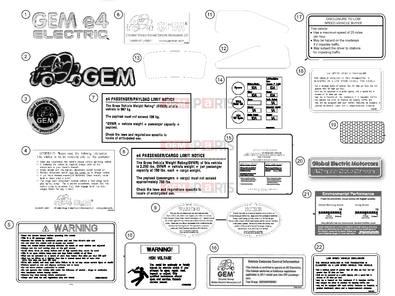 Polaris 2007 LEV GEM - E2/E4/E6/ES/EL/ELXD DECALS | DECALS, 2011 - e4 (49GEMDECALS11DECALSE4)