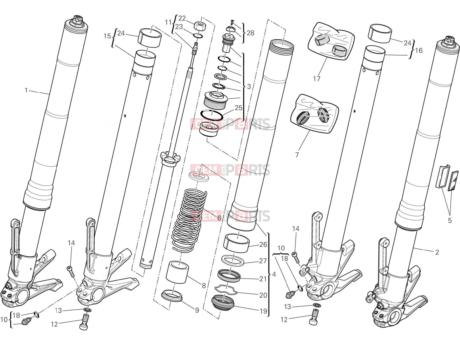 DUCATI 2015 Diavel Titanium FRONT FORK [MOD:DVLR;XST:CHN]