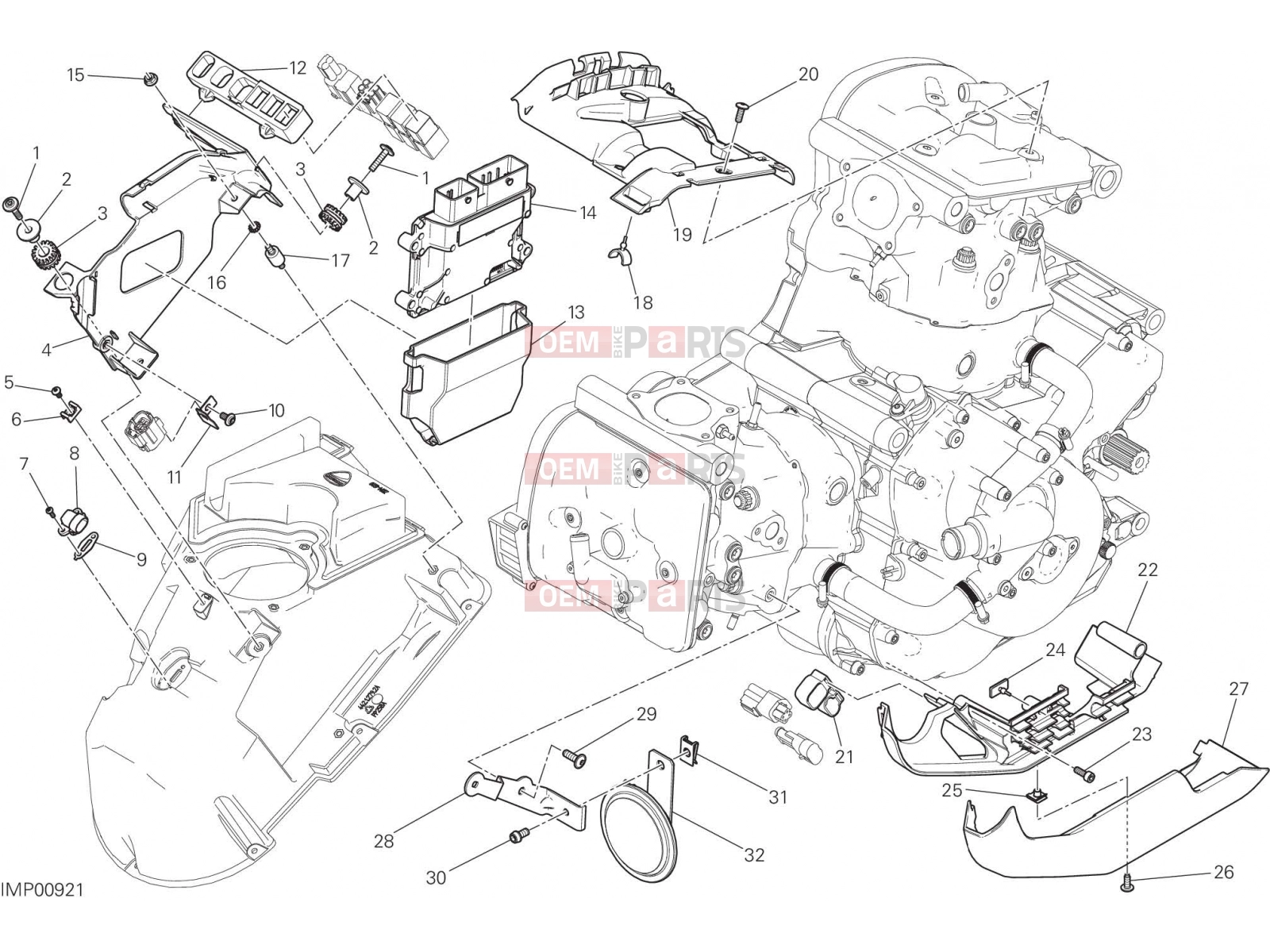 DUCATI 2016 Monster 821 Stripe ENGINE CONTROL UNIT [MOD:M821 STR]