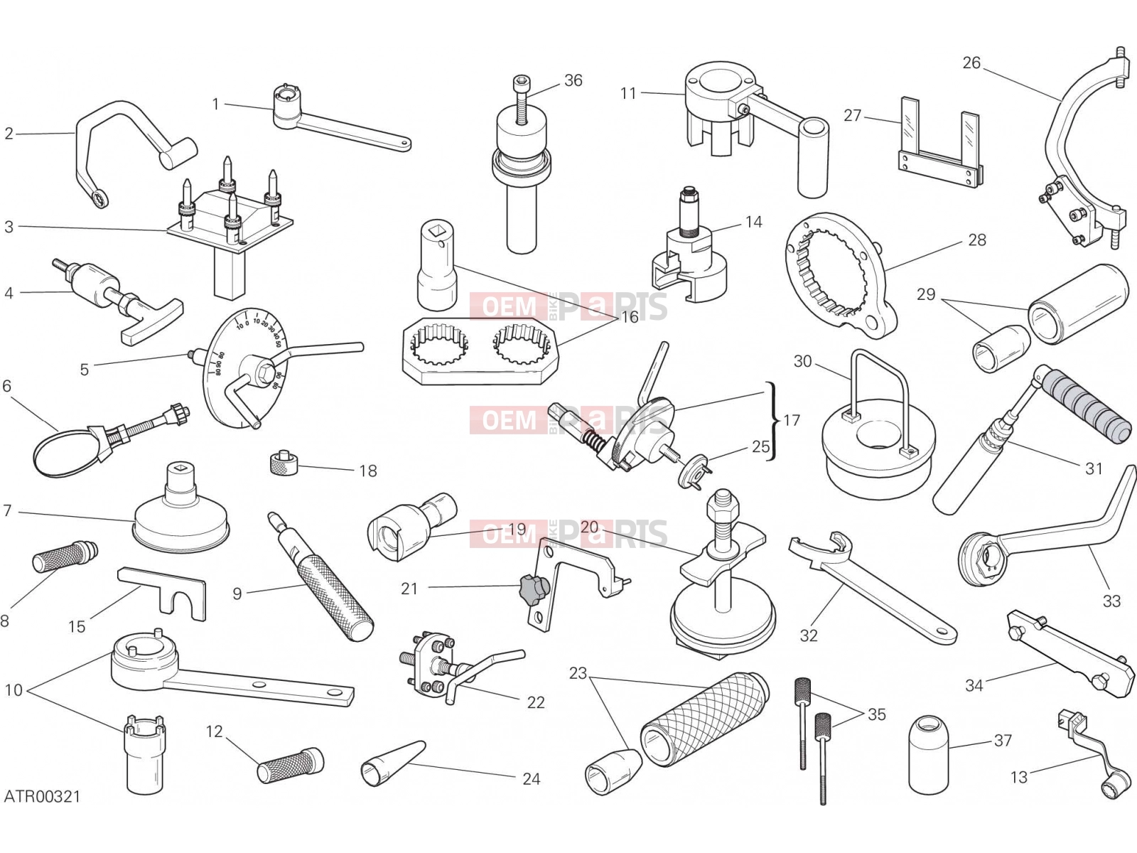 DUCATI 2017 Monster 821 WORKSHOP SERVICE TOOLS, ENGINE [MOD:M 821]