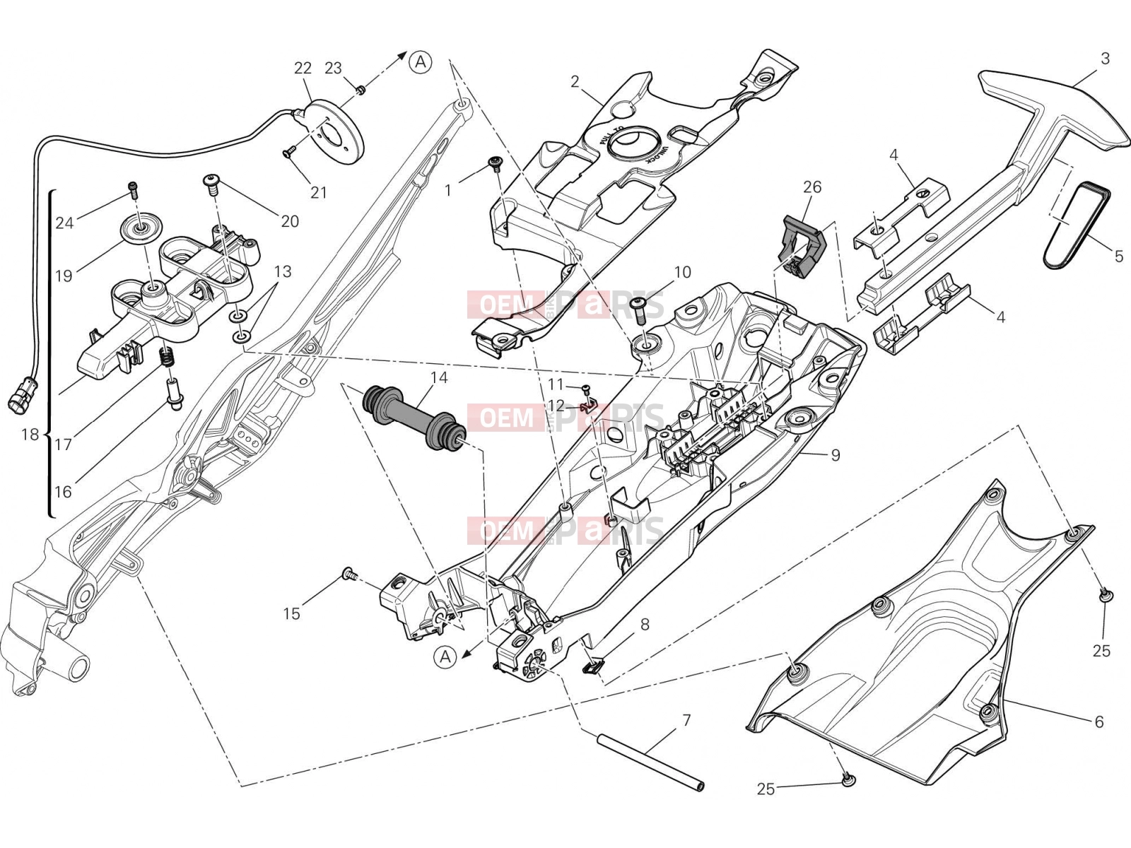 DUCATI 2018 Diavel REAR FRAME COMP. [MOD:DVL]