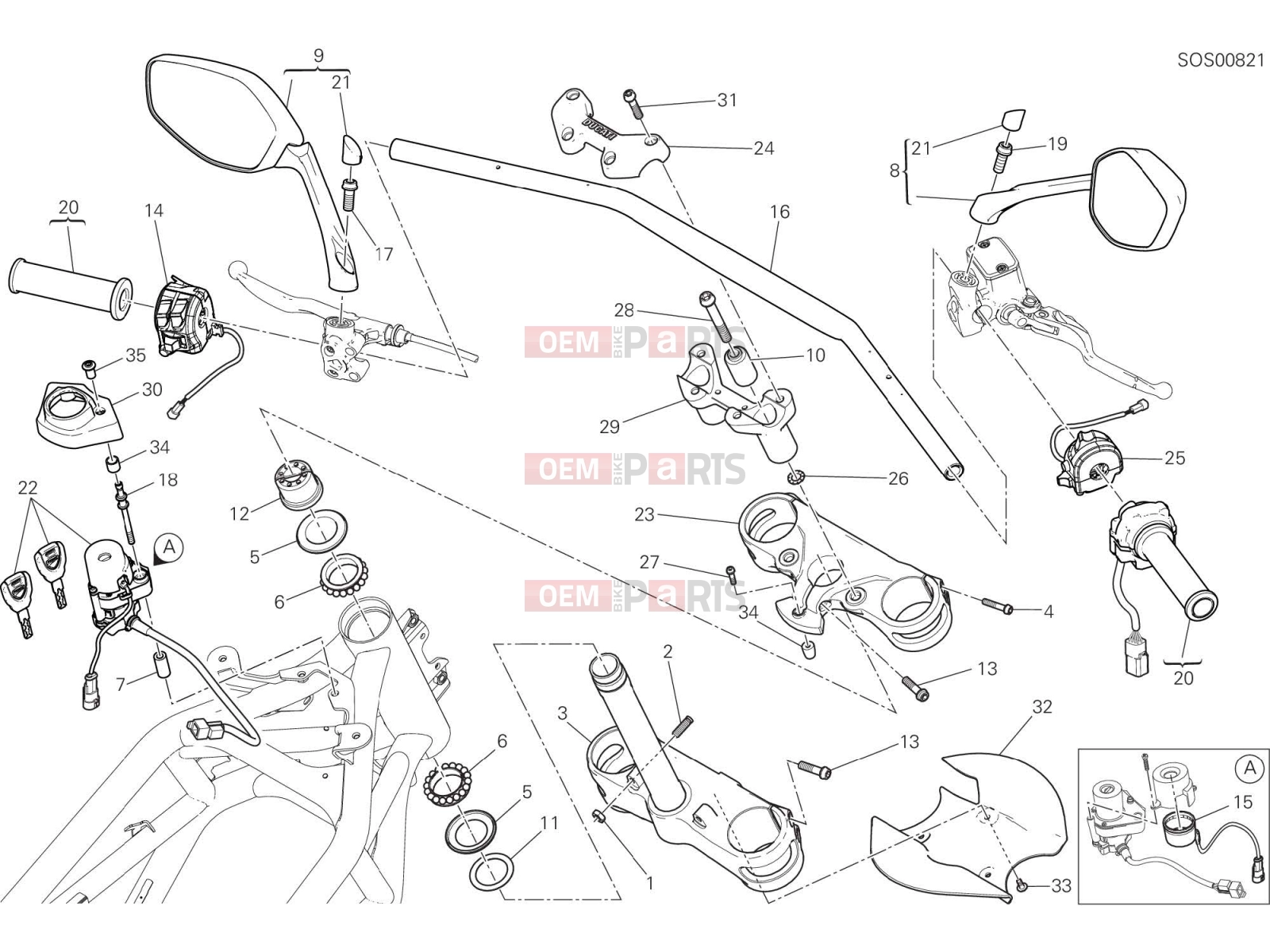 DUCATI 2018 Multistrada 950 HANDLEBAR [MOD:MS950]