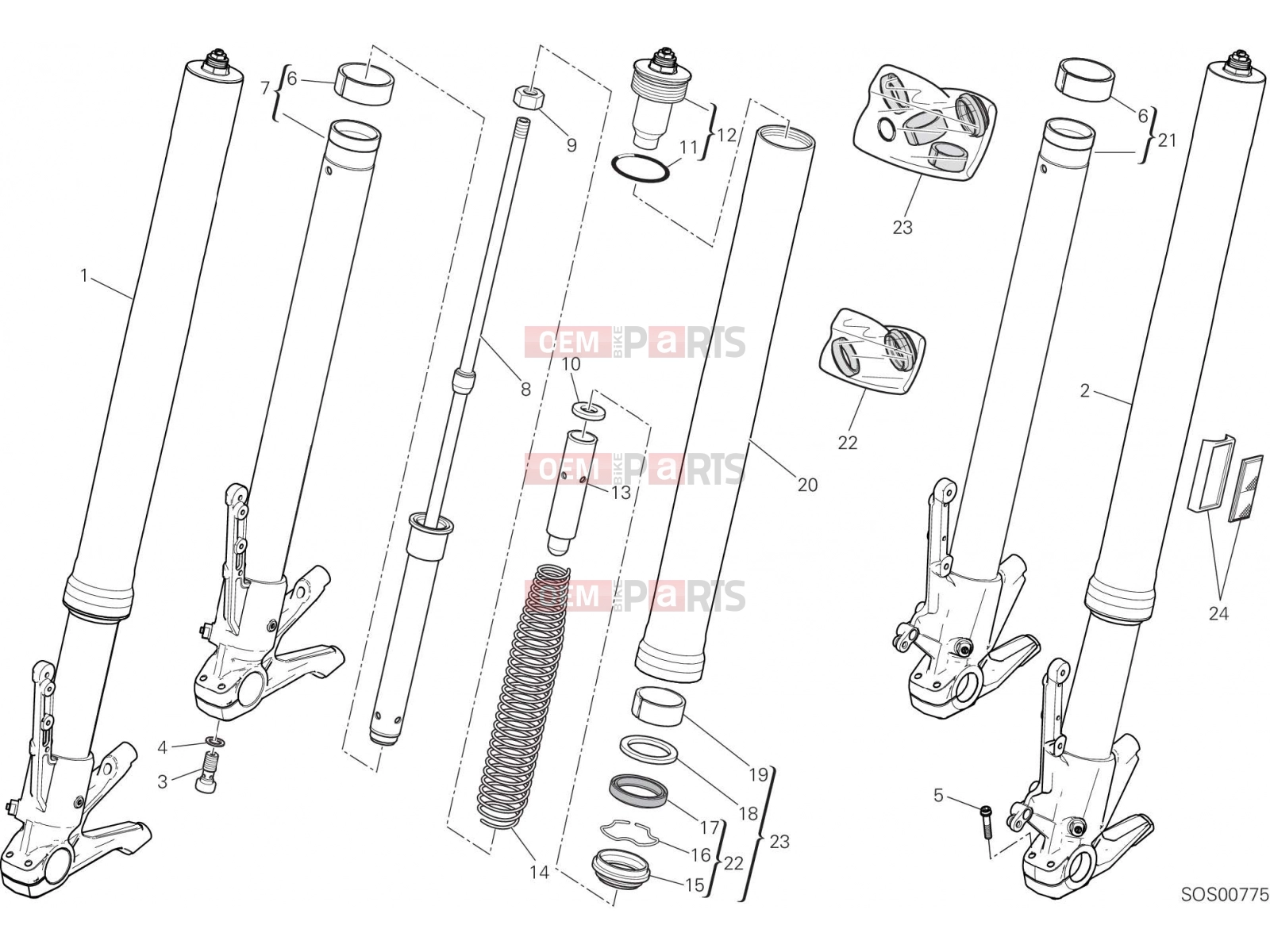 DUCATI 2018 Multistrada 1260 FRONT FORK [MOD:MS1260]