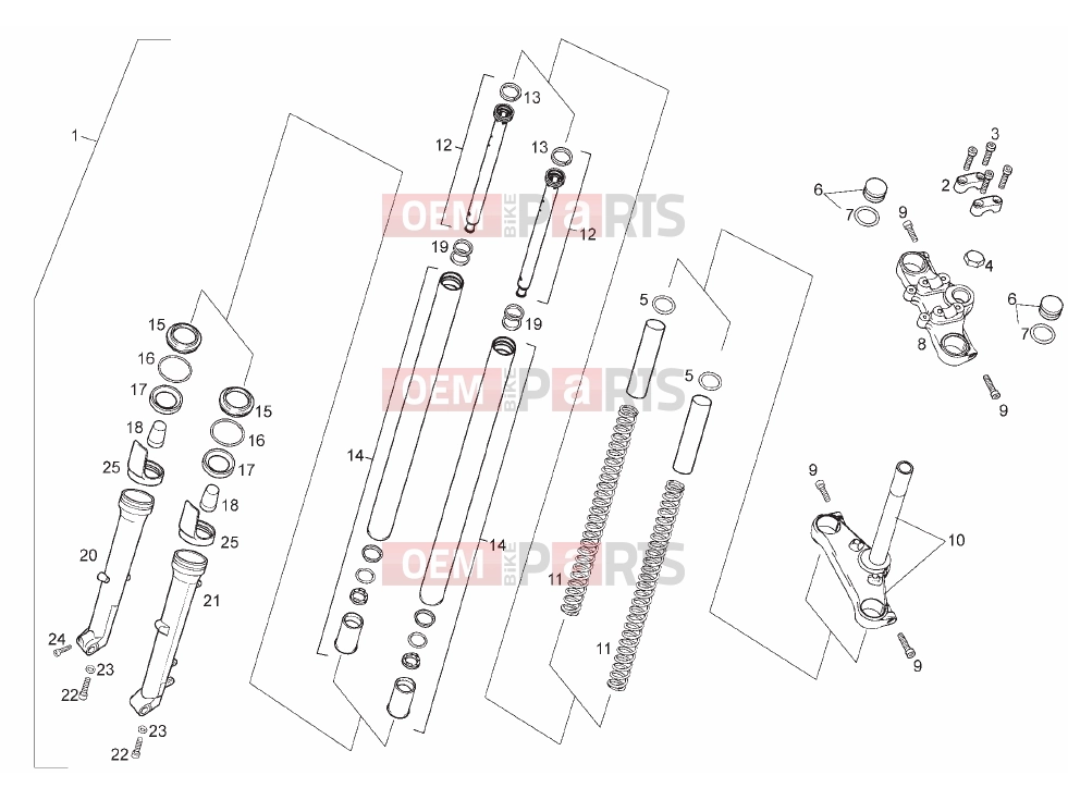 Tables » Front fork - Derbi Terra 125 2012
