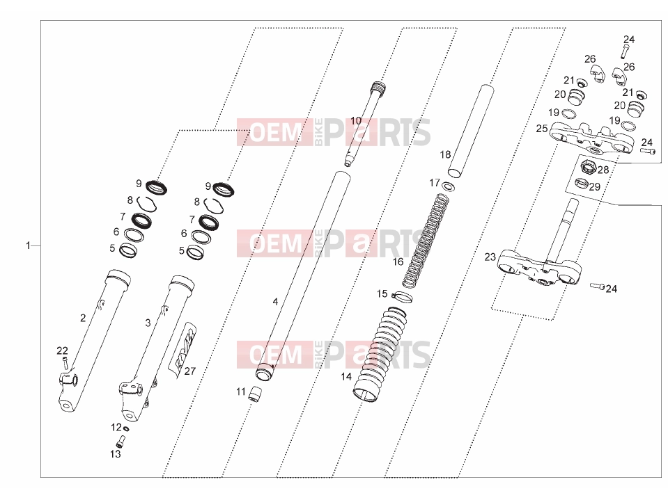 Tables » Front fork - Derbi Terra 125 2012