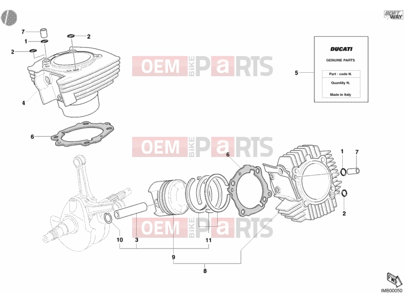 DUCATI 2004 Monster 800 CYLINDER - PISTON » ENGINE CASE