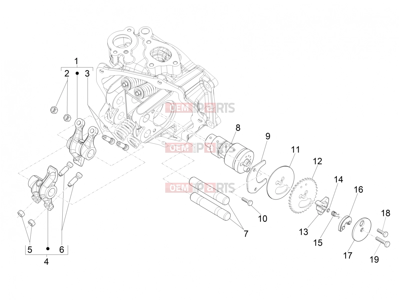Engine » Rocking levers support unit - Piaggio Beverly 300 IE ABS 2020