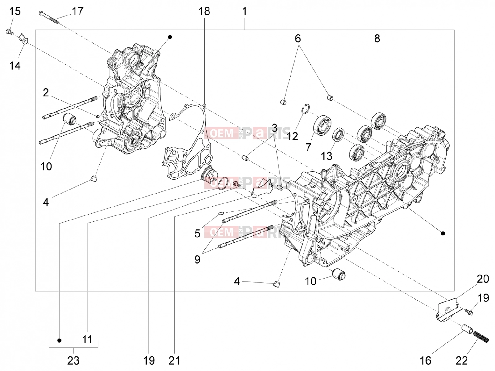 Engine » Crankcase - Piaggio Liberty 150 2020