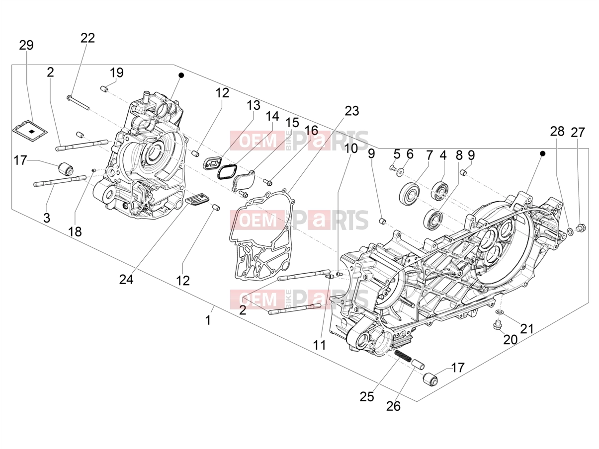 PIAGGIO MP3 400 Engine » Crankcase
