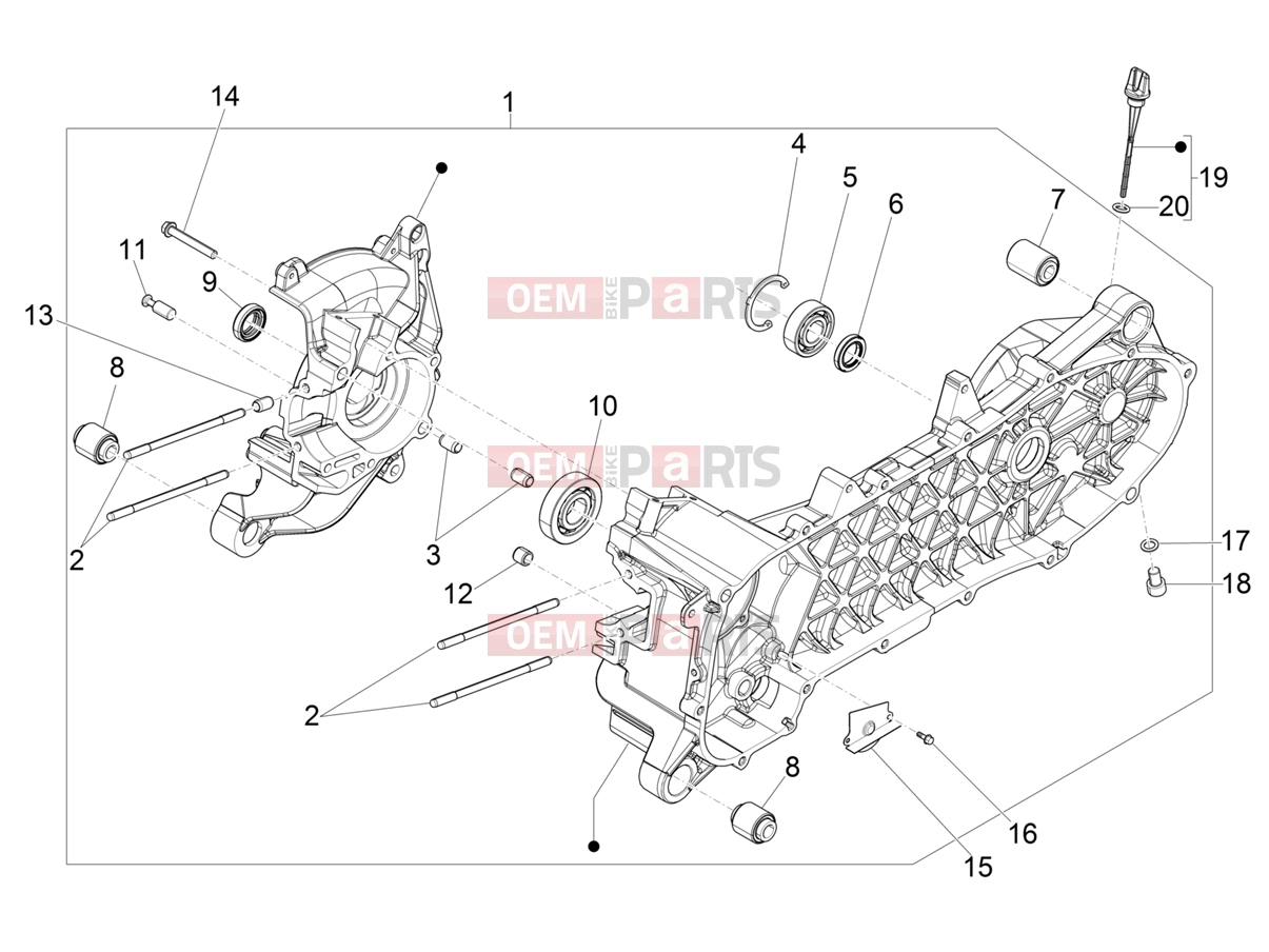 Engine » Crankcase - Piaggio Zip 50 4T 2020