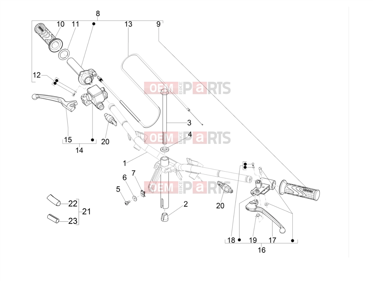 PIAGGIO Zip 50 4T Handlebars/Steering » Handlebars - Master cil.