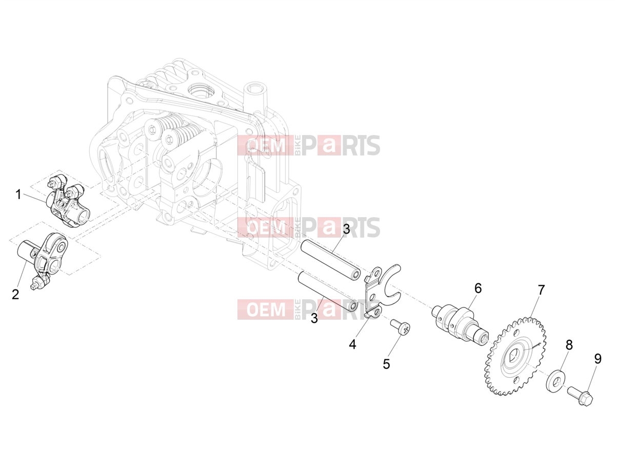 Engine » Rocking levers support unit - Piaggio Zip 50 4T 2022
