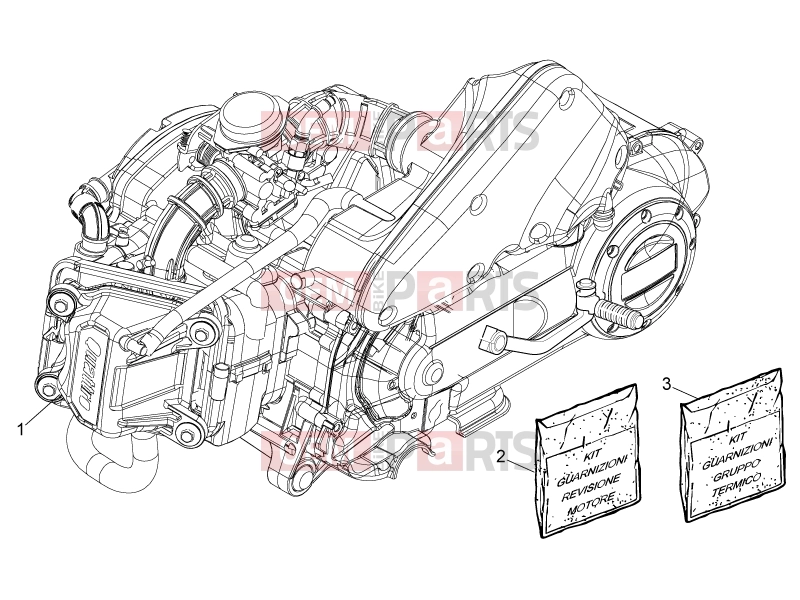 PIAGGIO Typhoon 50 4T 4V (USA / CA) Engine » Engine assembly