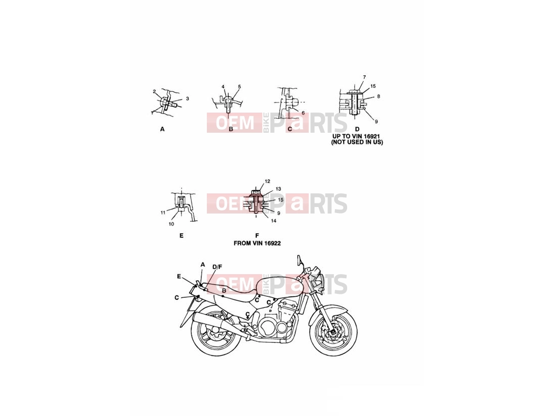 Triumph 1994 TRIDENT Bodywork Fixings