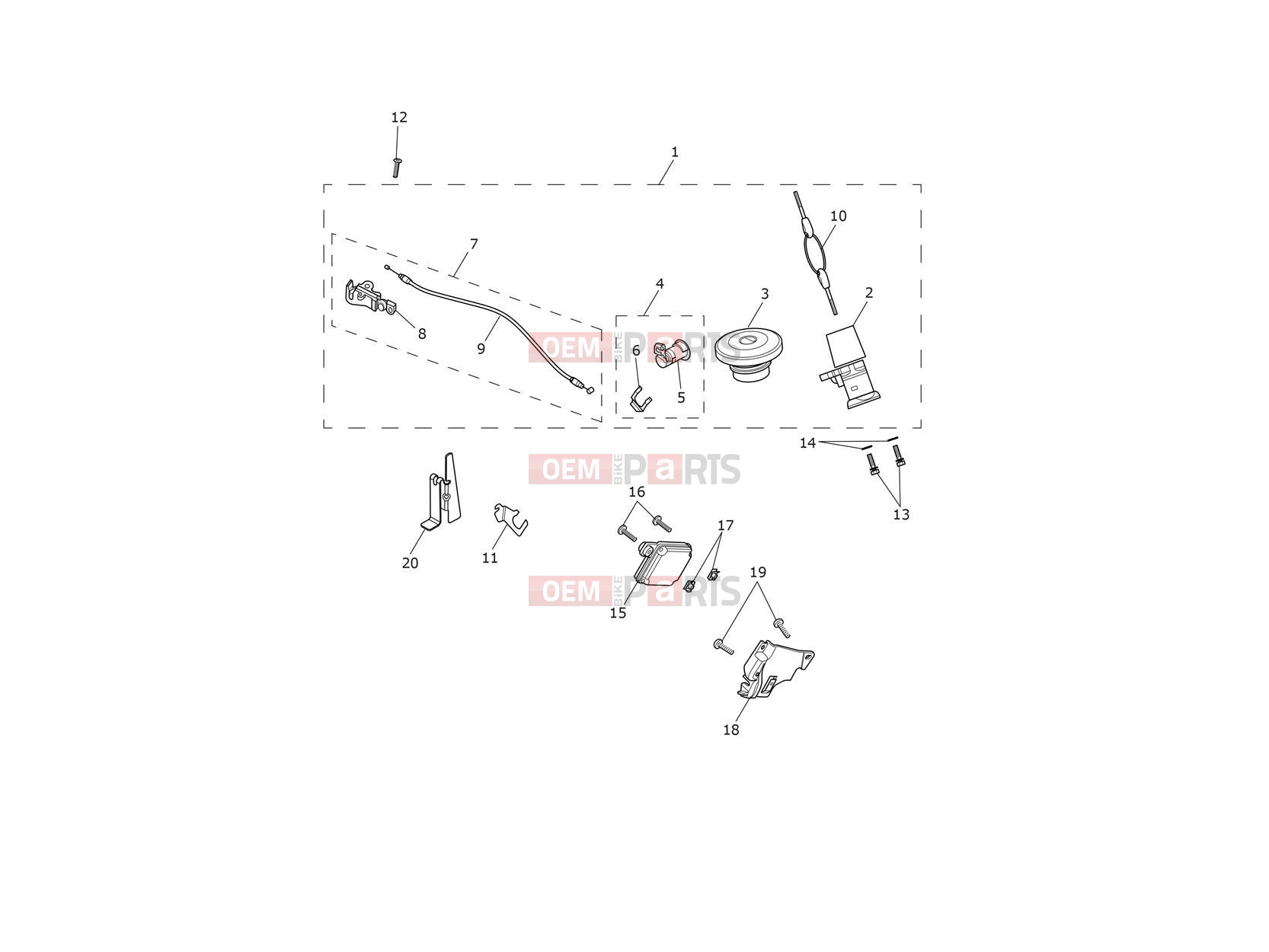 Triumph 2019 THRUXTON Ignition Switch & Lockset