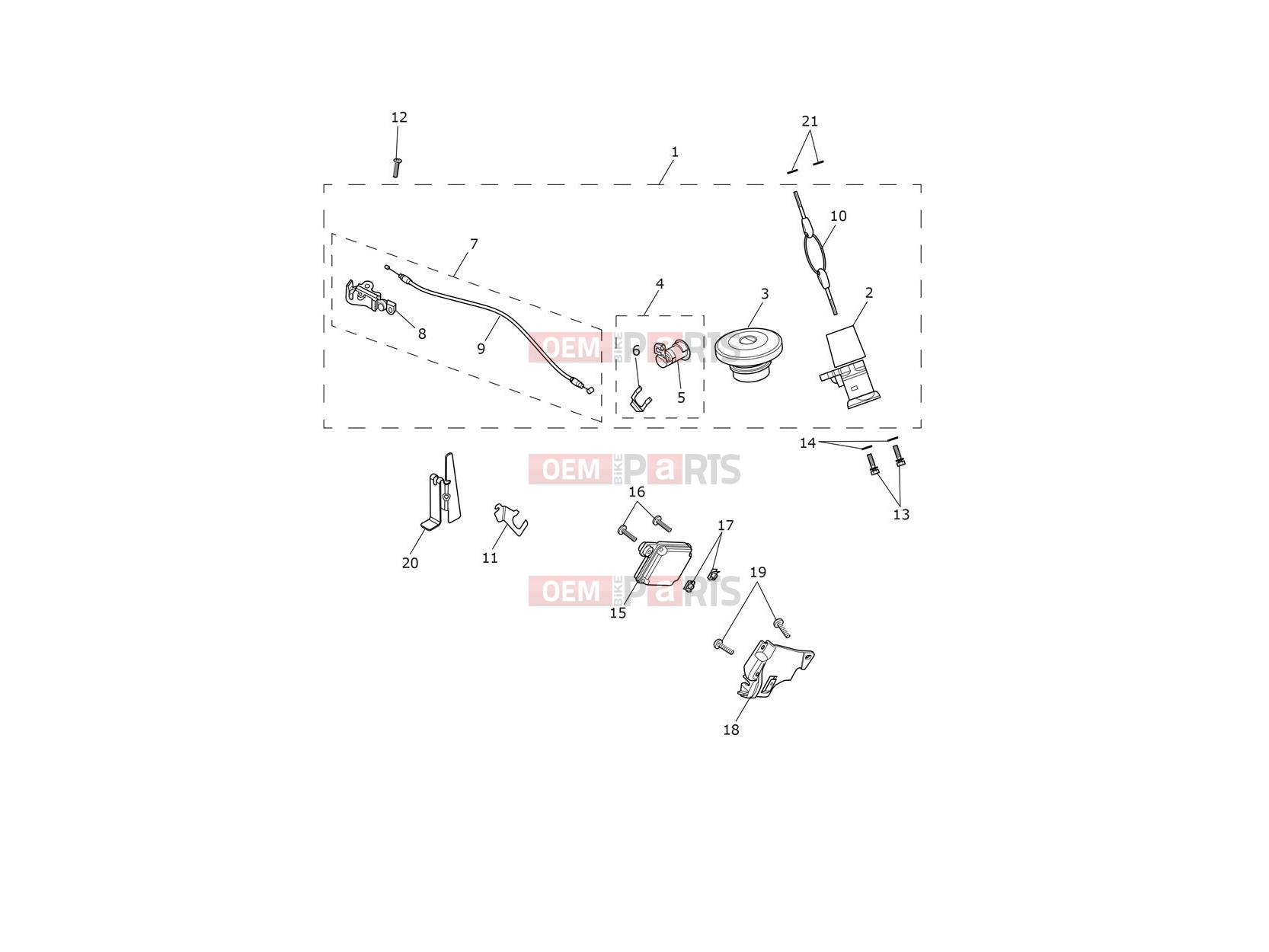 Triumph 2016 THRUXTON R Ignition Switch & Lockset