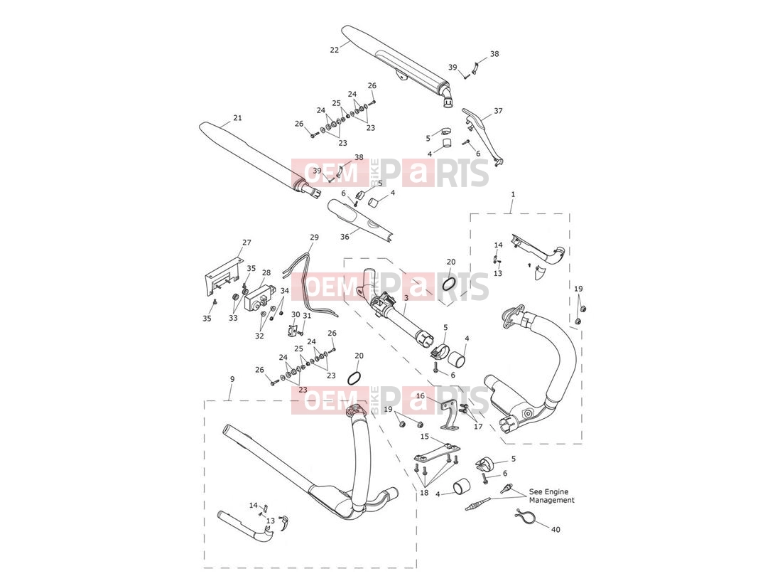 Triumph 2014 THUNDERBIRD LT Exhaust System