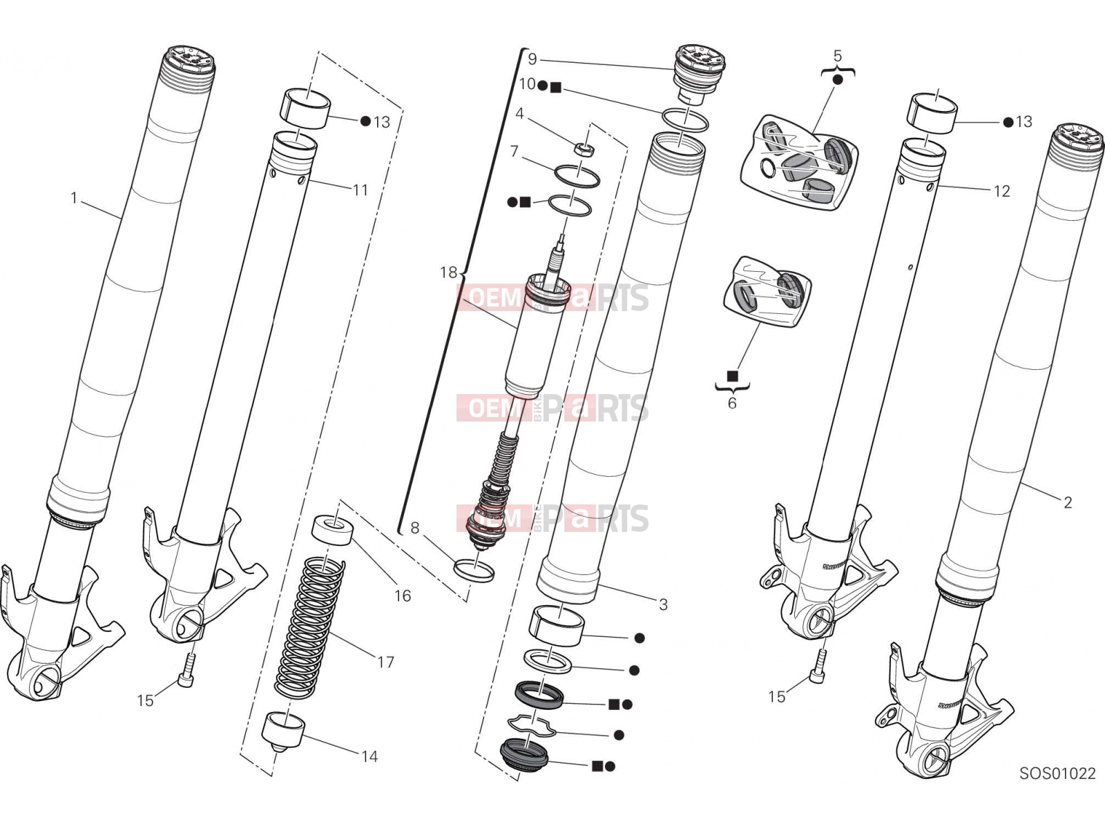 DUCATI 2023 Panigale V2 FRONT FORK