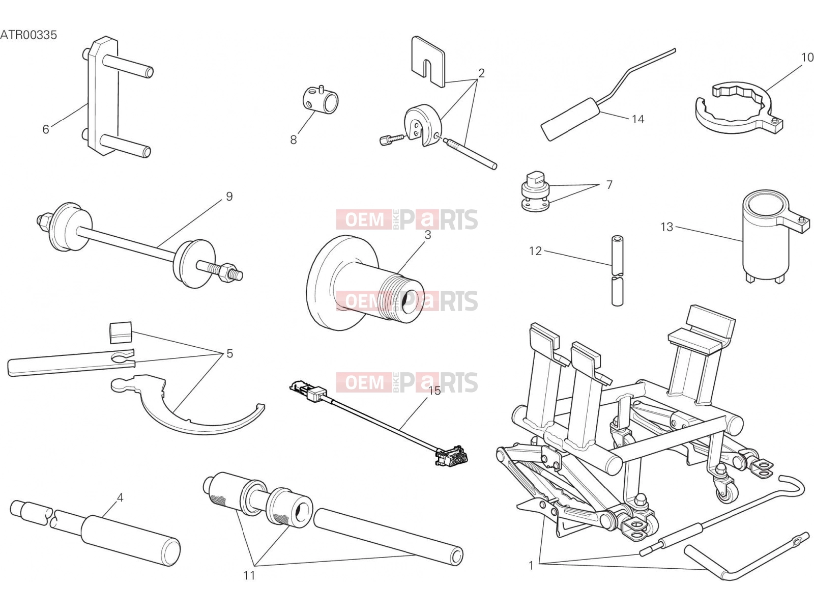 DUCATI 2016 Multistrada 1200 WORKSHOP SERVICE TOOLS [MOD:MS1200]