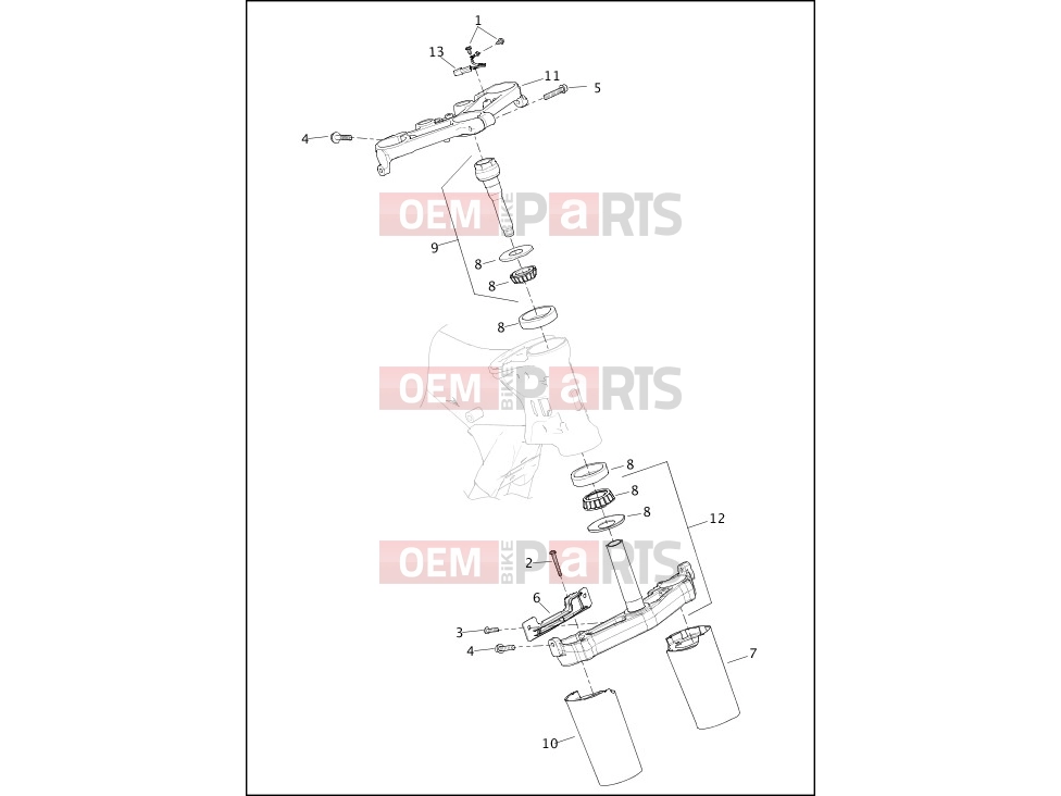 Harley-Davidson 2015 TOURING ULTRA CLASSIC LOW TWIN-COOLED  - FLHTCUL TC FORK BRACKETS, FRONT