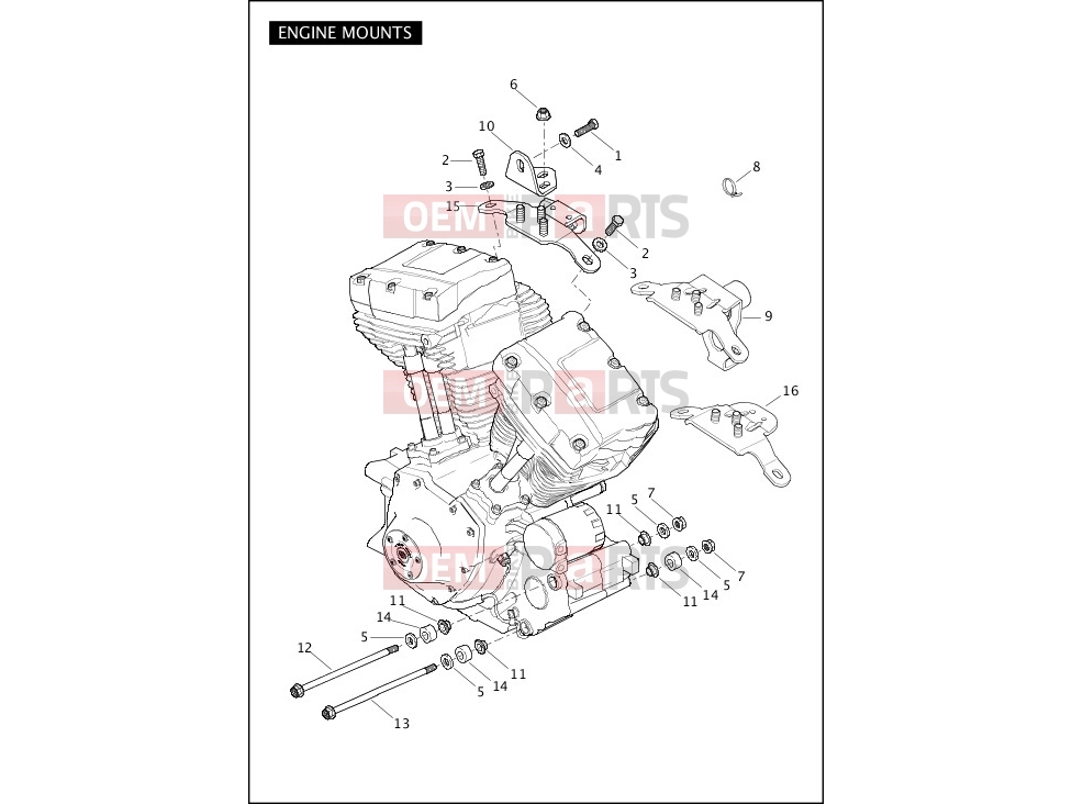 Harley-Davidson 2012 SOFTAIL BLACKLINE  - FXS 103 ENGINE MOUNTS