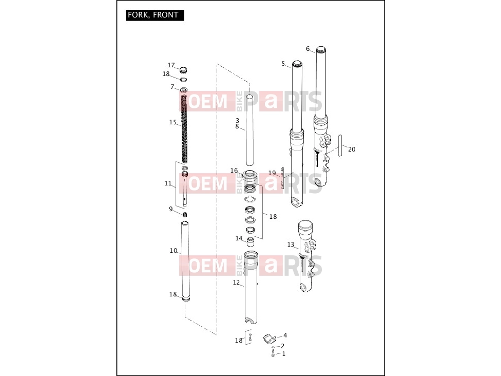 Harley-Davidson 2011 DYNA DYNA WIDE GLIDE  - FXDWG FORK, FRONT