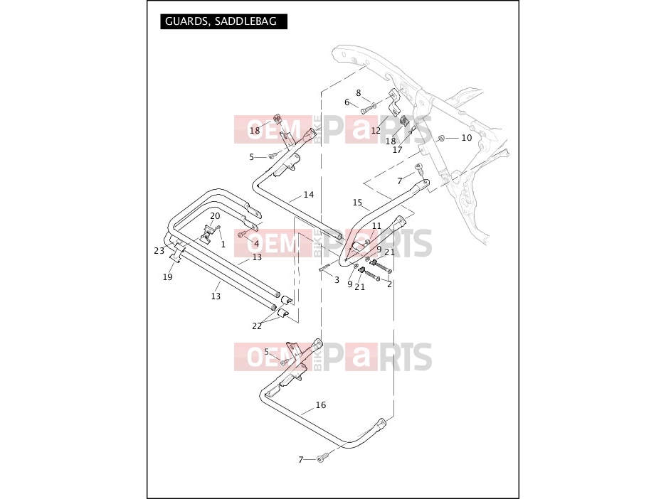 Harley-Davidson 2011 TOURING ELECTRA GLIDE CLASSIC  - FLHTC 103  GUARDS, SADDLEBAG