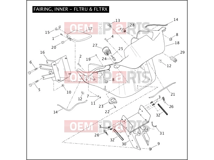 Harley-Davidson 2011 TOURING ELECTRA GLIDE CLASSIC  - FLHTC 103 FAIRING, INNER - FLTRU & FLTRX