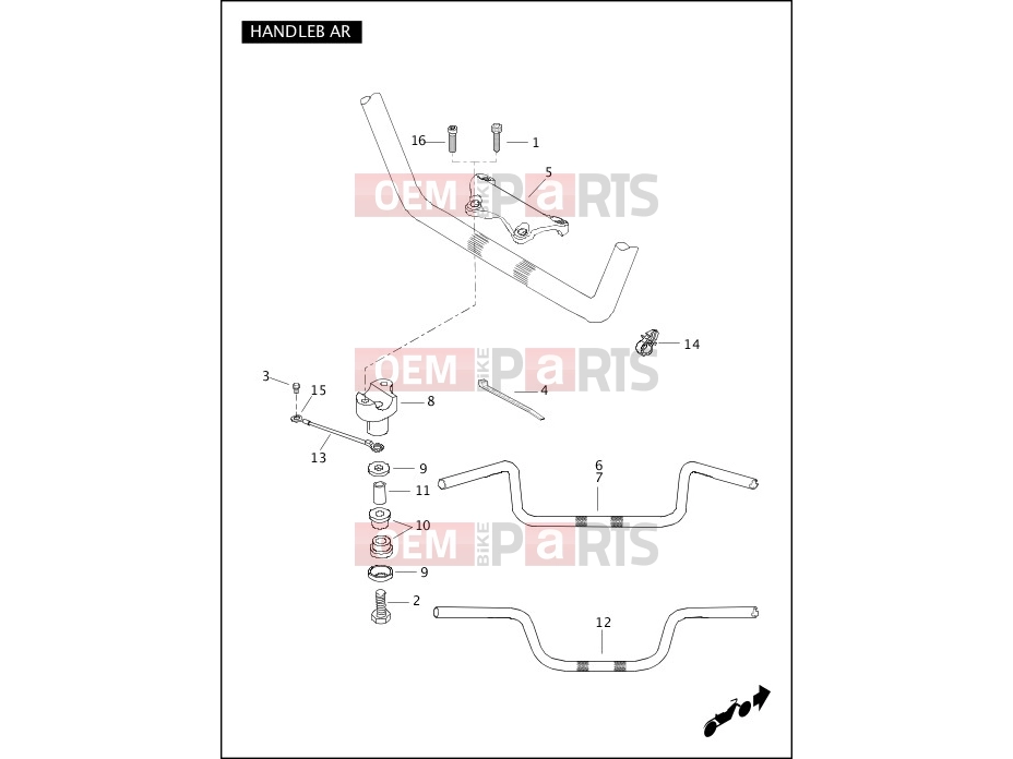 Harley-Davidson 2011 TOURING ELECTRA GLIDE CLASSIC  - FLHTC 103 HANDLEBAR