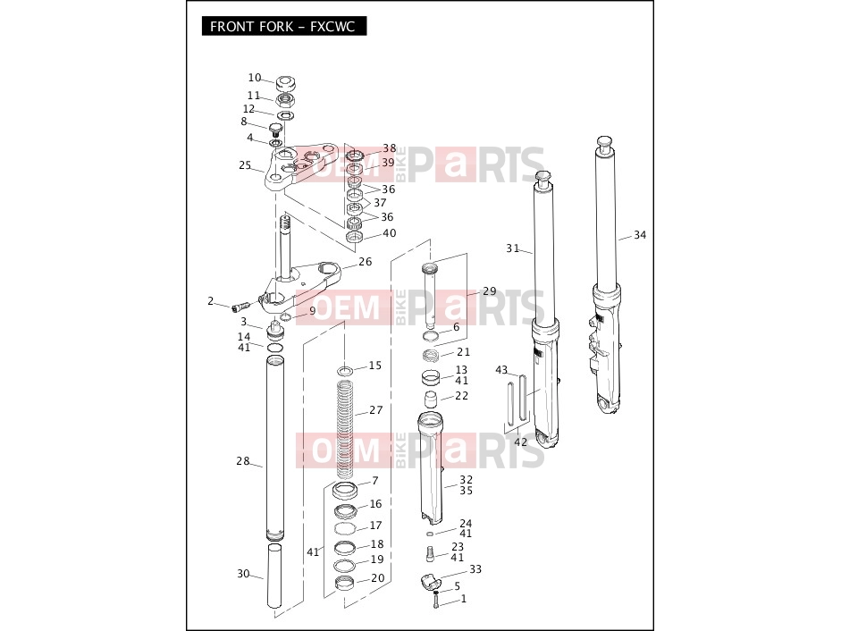 Harley-Davidson 2010 SOFTAIL CROSS BONES  - FLSTSB FRONT FORK - FXCWC