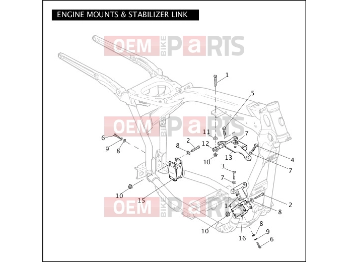 Harley-Davidson 2009 DYNA DYNA SUPER GLIDE CUSTOM  - FXDC ENGINE MOUNTS & STABILIZER LINK
