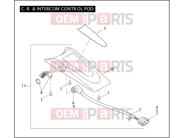 Harley-Davidson 2004 TOURING ELECTRA GLIDE STANDARD  - FLHTI C.B. & INTERCOM CONTROL POD