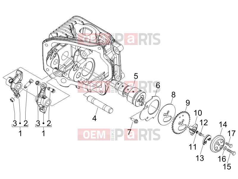 PIAGGIO Fly 150 (LBMM57) Engine » Rocking levers support unit