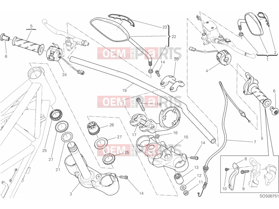 HANDLEBAR AND CONTROLS - Ducati Scrambler Icon 2017