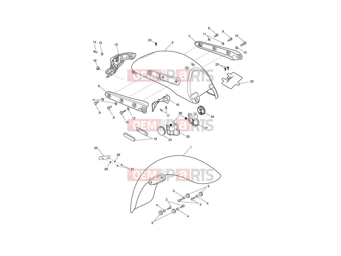Triumph 2013 THUNDERBIRD Mudguards