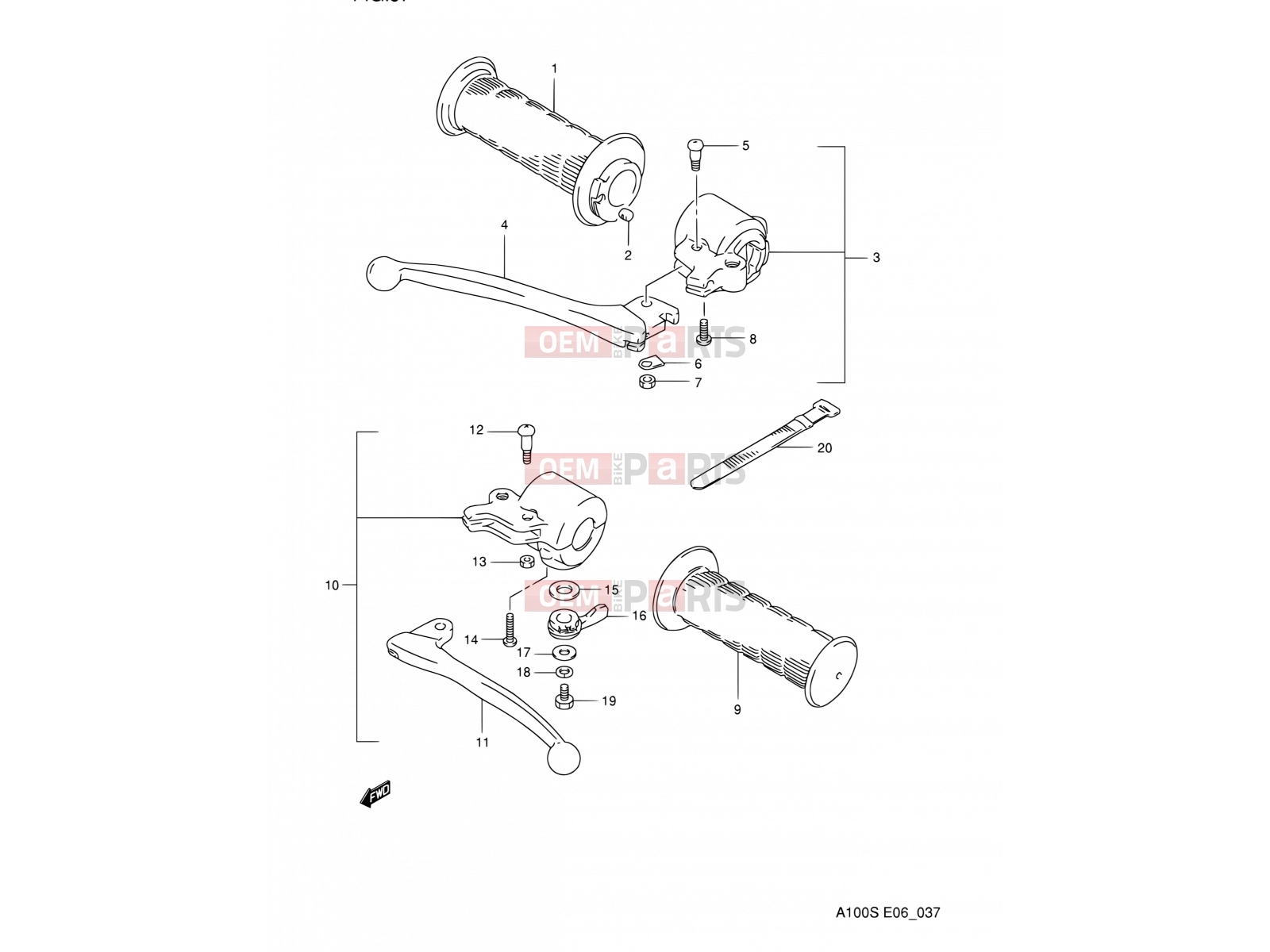SUZUKI A100 S (1995) 37 - HANDLE SWITCH