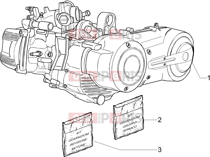 Engine » Engine, assembly - Piaggio Beverly 400 ie Tourer 2010