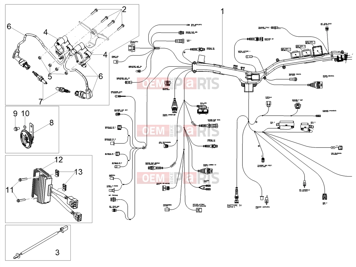 Electrical systems » Front electrical system - Motoguzzi V85 TT Strada E5+ (EU) 2024