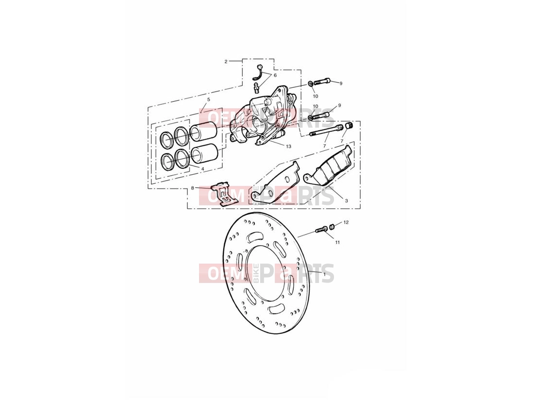 Triumph 2002 THUNDERBIRD Front Brake Caliper and Disc