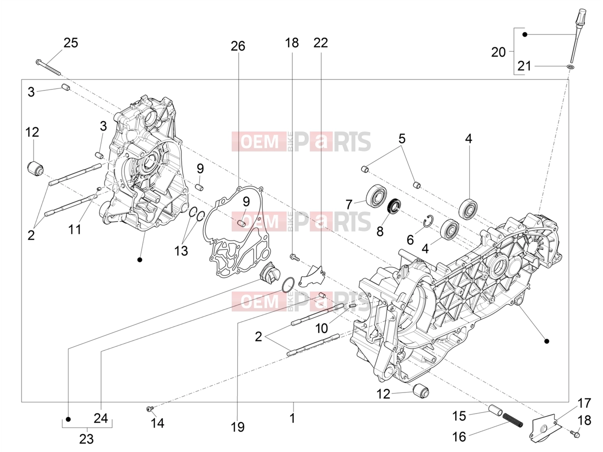 PIAGGIO Beverly 300 Deep Black E5 MY23 (EU) Engine » CRANKCASE