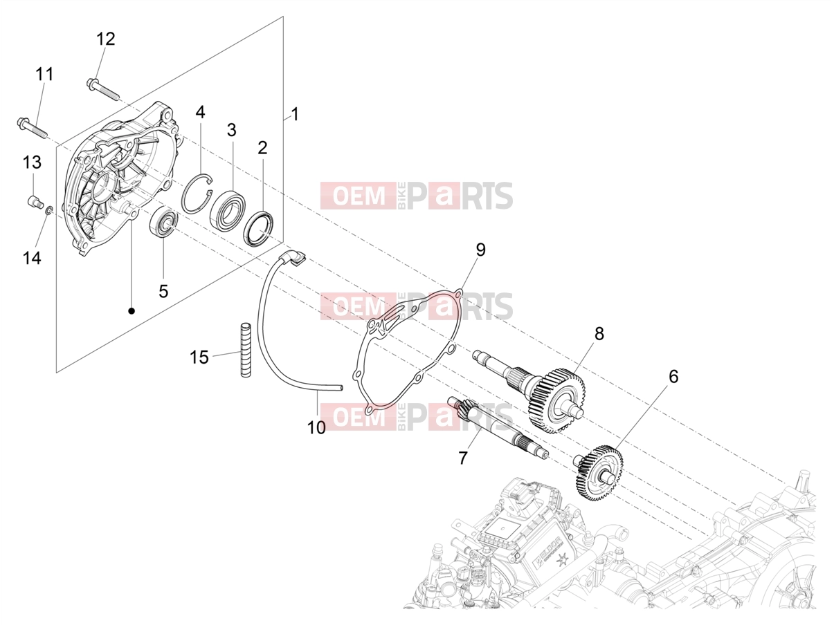 PIAGGIO Beverly 300 Deep Black E5 MY23 (EU) Engine » Reduction unit