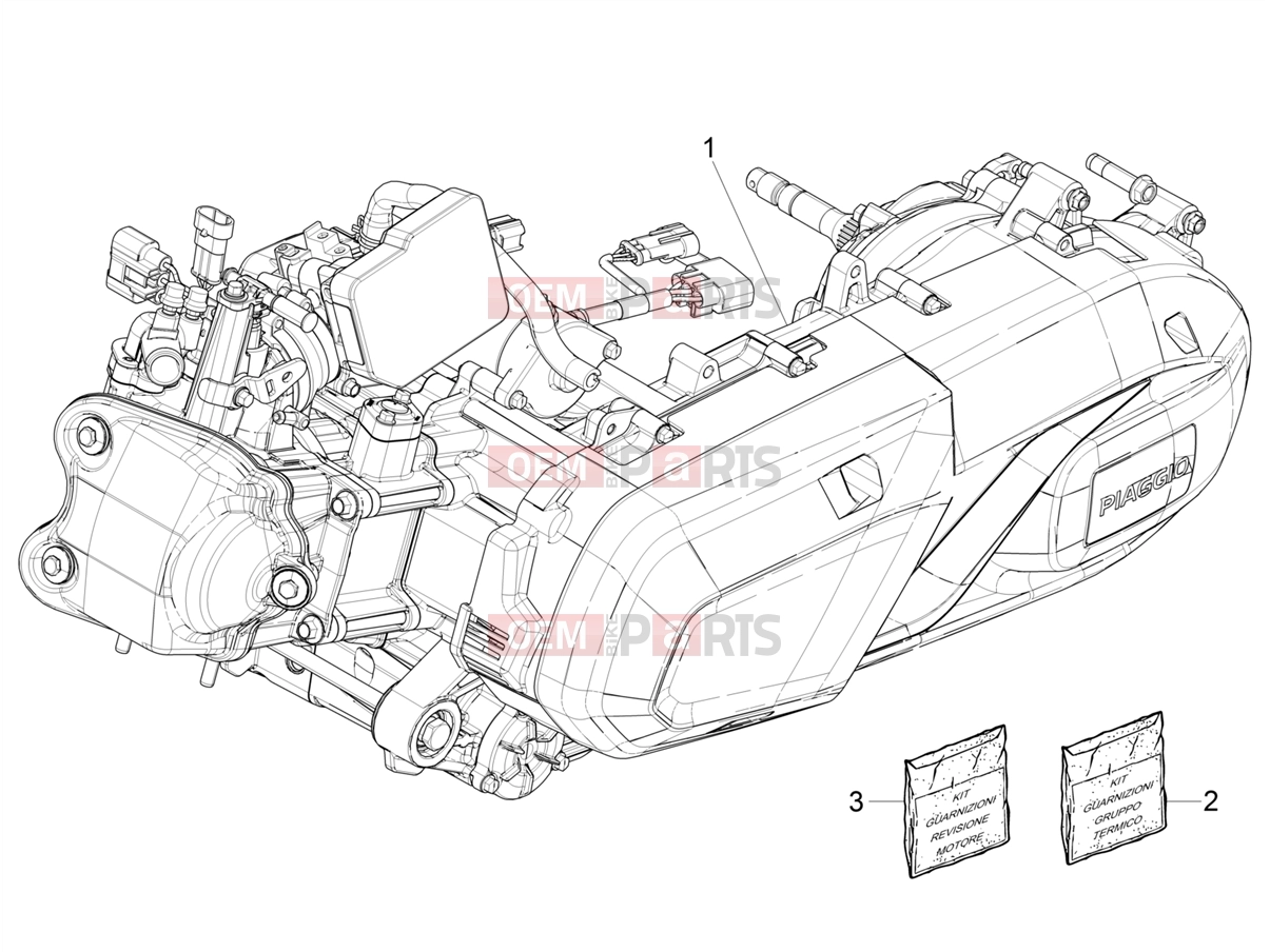 PIAGGIO Beverly 400 Deep Black E5 (EU) Engine » Engine assembly