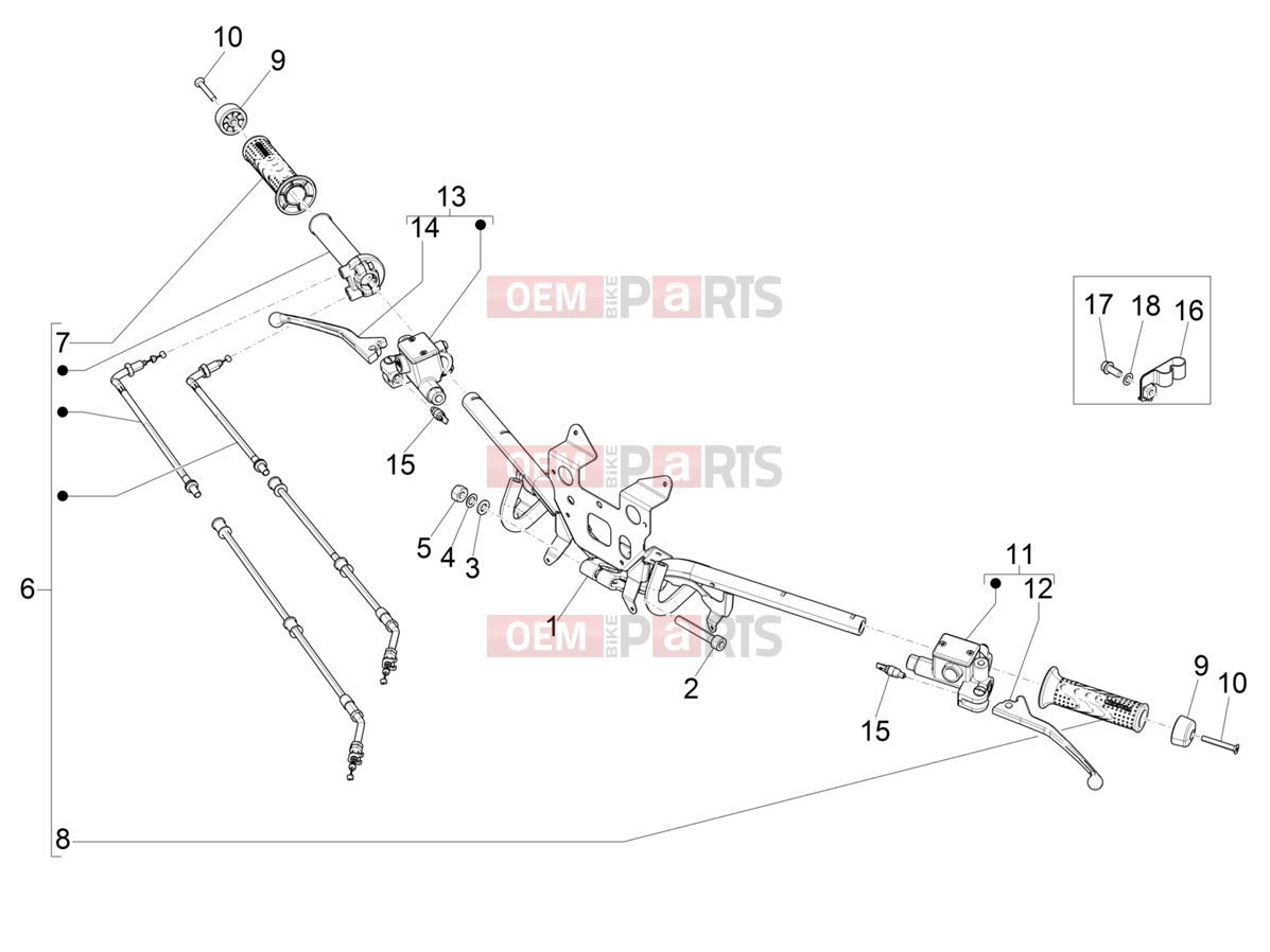 Handlebars/Steering » Handlebars - Master cil. - Piaggio Medley 200 E5+ (EU) 2025