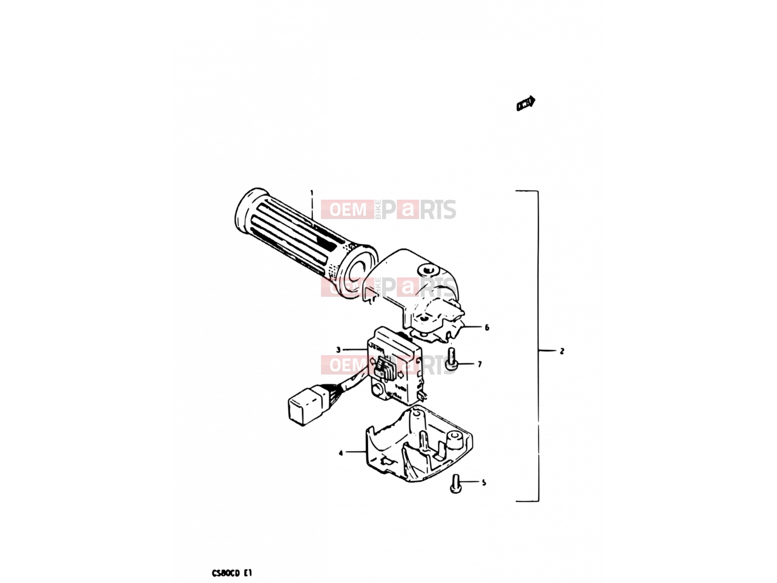SUZUKI CS80C / CS80L D (1983) 49 - LEFT SWITCH (E02, E17, E22)