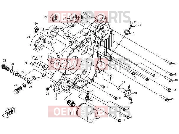 CFMOTO 2012 UTV UFORCE 600 (CF600-5) LEFT CRANKCASE